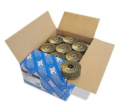 Tacwise 0279 Pregos em bobina plana sem acabamento tipo 2,3 x 50 mm, ponta diamante, haste anelada, inclinada a 16°, enrolada com fio, embalagem de 9000