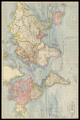 Vintage Map of The World (1883) Notebook: Perfect for Journaling, 6 by 9 Inches ,110 pages