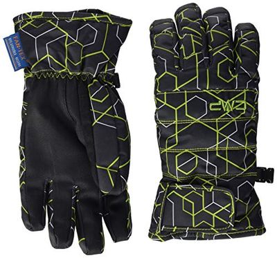 CMP, Guanti da sci in twill per bambini, Antracite-Limegreen-B.Co, 6