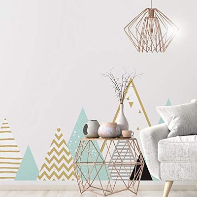 Pegatinas de pared para niños – Decoración de habitación infantil – Pegatinas de pared infantil – Adhesivo de pared gigante de montaña escandinava – 80 x 135 cm