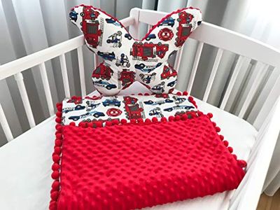 Babydeken knuffeldeken kruipdeken 100% katoen en pluche minky (50x75cm) + groot vlinderkussen
