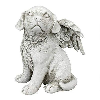 Design Toscano Geliefde vriend, dierengraffiguur, hondenengel, middelgroot, kunsthars, ivoor, 9 x 11,5 x 14 cm