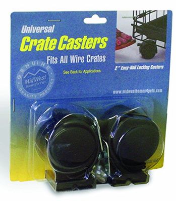MidWest Homes for Pets Lot de 2 roulettes universelles pour caisses, Noir, modèle 44