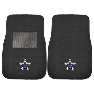 FANMATS 10316 NFL - Dallas Cowboys 2-pc Embroidered Car Mat Set for Front Seats | Black | 17"x25.5" | Star Primary Logo