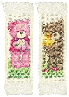 Vervaco Bookmarks: Popcorn (Set of 2), Polyester Cotton, Multi-Colour, 40 x 2 x 20 cm