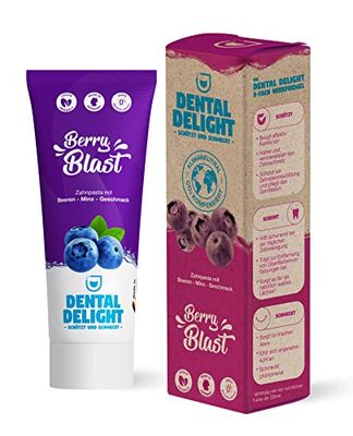 DENTAL DELIGHT Berry Blast (eco-test MOLTO buono) | Dentifricio fruttato Mirtillo Menta Gusto | Vegano ecologico senza microplastica
