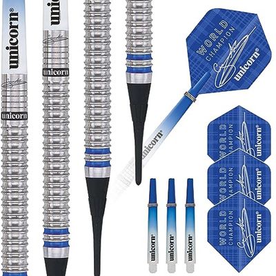 Unicorn 2019 Edition-Gary Anderson World Champion Soft Tip Darts dardos de ponta branca, unissexo para adultos, azul, 18 g