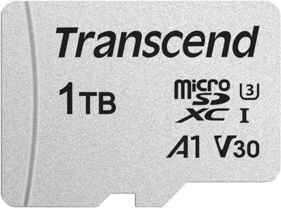 Transcend 1TB microSD UHS-I U3 A1 con adattatore SD, FFP - TS1TUSD300S-AE