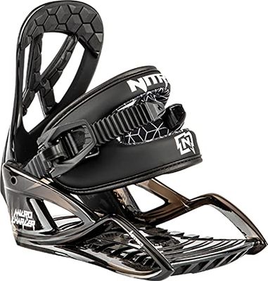 Nitro Micro Charger Bdg (Polybag) ´22, Attacco per Snowboard Unisex-Kids, Nero, XS
