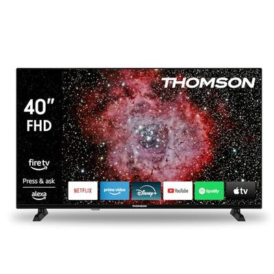 Thomson 40 Pollici (100 cm) FHD Fire TV mit Alexa Sprachsteuerung, AirPlay, Wi-Fi, HDR10, Dolby Audio, Bluetooth 5.0, Triple-Tuner (Cavo/Satellite/Antenna), HDMI, CI +, USB – 40FF2S34