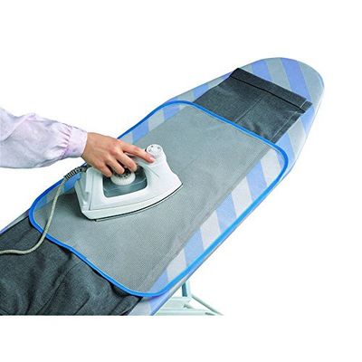 Wenko 1097843100 Pano para passar a ferro, de poliéster, 60 x 40 cm, branco e azul