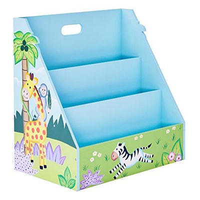 Teamson Kids Fantasy Fields - Bibliothèque Sunny Safari pour bébé, Porte-revues en Bois pour Enfants | Meubles en Bois pour Enfants, Bleu, 46,99 x 29,53 x 47,63 cm TD-13141A