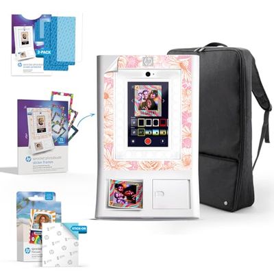 HP Sprocket Impresora de Fotos Instantánea Blanca + Papel Zink (100 Hojas) + Estuche + Protectores (x2) + Marcos Decorativos (x15)