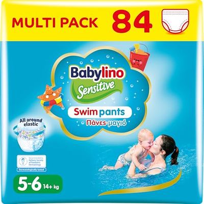 Babylino Sensitive SwimPants, pieluchy plażowe i basenowe, rozmiar 5/6 (ponad 14 kg), 84 sztuki