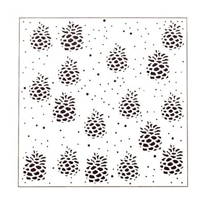 Vaessen Creative Embossingmap, dennenappels, voor het toevoegen van textuur en dimensie aan papercraft-projecten, 15 x 15 cm