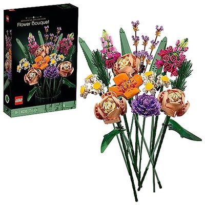 LEGO Botanicals Bouquet di Fiori - Kit di Piante Artificiali da Interno con 15 Steli e Diversi Tipi di Fiori, Decorazioni per la Casa, Idee Regalo per Adulti, Donna o Uomo - 10280