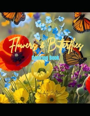 Flowers & Butterflies: Coloring Book