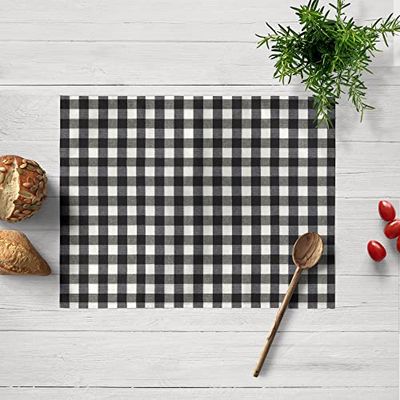 BELUM | Pack of 2 Placemats Size: 45 x 35 cm Fabric 65% Organic Cotton - 35% Polyester Resin Stain-Resin (Non-Laminated Feel), 300 g. Model: Squares 150-319