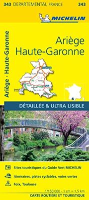 Ariège – Haute-Garonne 11343: Straßen- und Tourismuskarte 1:150.000
