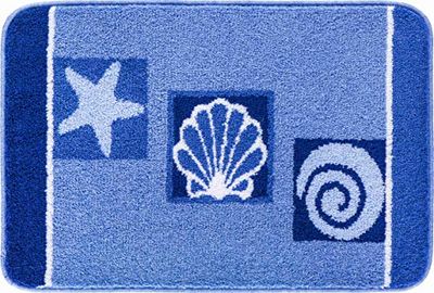 Linea Due AQUATICA Tapis de Bain, Polyacrylique Supersoft, Bleu, 60x90 cm