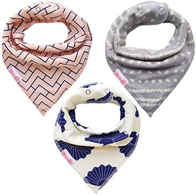 Bandana puntsslab KliederZ | kwijl slabbetjes meisjes | set 3 stuks baby slabbers