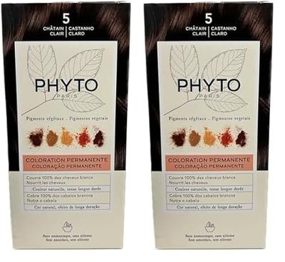 Phyto color 5 Coloration permanente châtain clair (Lot de 2)