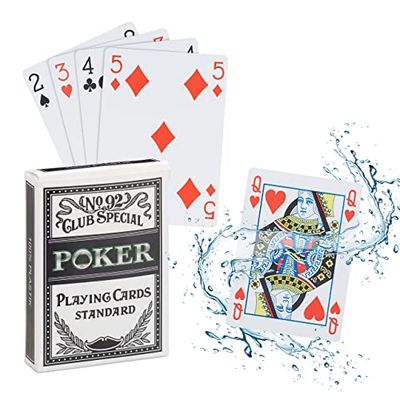 Relaxdays Carte da Poker Plastificate, Impermeabili, Carte da Gioco Resistenti, 54 Carte, Set da Poker, Bianche