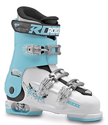 Roces Chaussures de Ski pour Enfant, Taille Ajustable Blanc White-Lightblu-Black 36/40