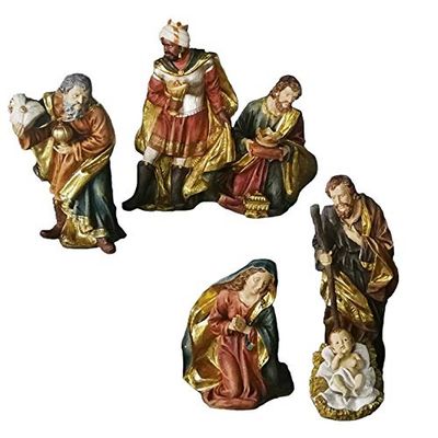 DRW Presepe classico con Re di 8 pezzi in resina da 105 cm