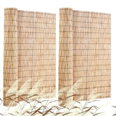 VEVOR Clôture en Roseau Naturel, 5x1,2 m, canisse en Roseau, Lot de 2, Brise-Vue de Balcon, écran de confidentialité décorative pour terrasse extérieure, séparation de Jardin, aménagement paysager