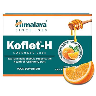 Himalaya Herbal Healthcare Koflet-H Lozenges Fortified with Honey Ginger Flavored,Relieves Cough, Tonsillitis,Loaded with Anti-Allergic, Antimicrobial and Immune Resistance Properties- 12 Lozenges