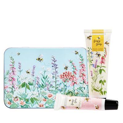 Heathcote & Ivory Hand Cream 50ml, Lip Balm 10ml In A Tin, Essential Oils and Shea Butter, Moisturising and Skin Conditioning, Vegan Honey, Travel Size, Cruelty Friendly, Beauty Gift For Her
