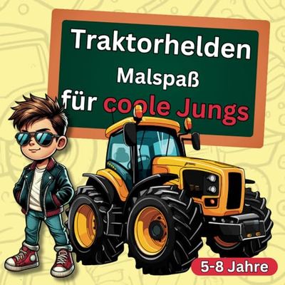 Coole Jungs Traktor Malbuch ab 4 Jahren: Coole Malvorlagen für Kinder 5-8 Jahre, Cooles Jungenmalbuch mit Traktor, Bagger und vielen Spielzeugen, Ausmalbuch Jungen