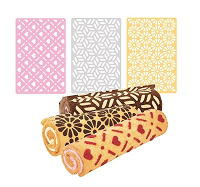 Tescoma 630138 Plantillas decorativas para dulces, 3 piezas, geométrico, flores, corazón, medidas 24 x 36 cm, línea Delícia