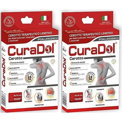 Cura Farma - Curadol - Parche adhesivo antiinflamatorio natural para el dolor muscular (1 caja de 10 unidades) (Paquete de 2)