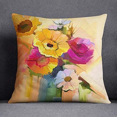 Bonamaison Housses de Coussin, Polyester, Multicolore, 45x45