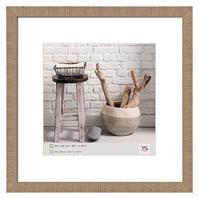 walther design Moldura de fotos bege 50 x 50 cm com passepartout, moldura de madeira Home HO550C
