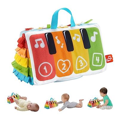 Fisher-Price Muziekspeelgoed voor baby's, trappel en speel zachte piano voor op de buik spelen met lichtjes en muziek voor baby's en peuters, HND54