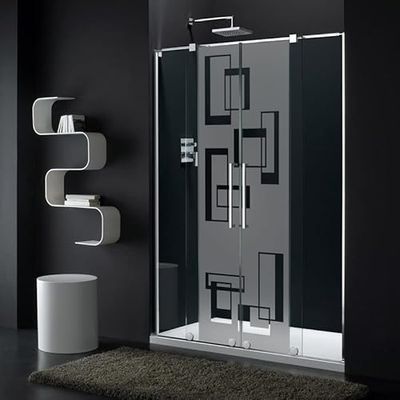 L'Art Abstract - Adhesivo decorativo para ventana antiojos y puerta de ducha, 120 x 45 cm