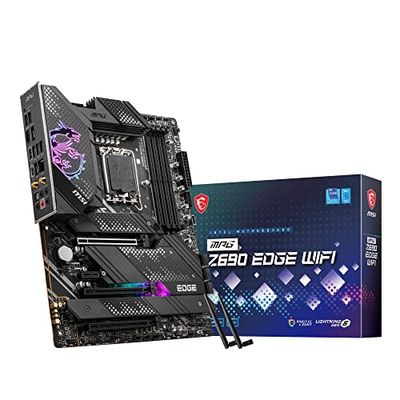 MSI MPG Z690 EDGE WIFI Scheda Madre Gaming ATX - Compatibile con Intel Core 12th Gen, LGA 1700 - Direct 16 Phase VRM 75A, DDR5 Memory Boost 6400+MHz/OC, 1 x PCIe 5.0 x16, 4 x M.2 Gen4, Wi-Fi 6E