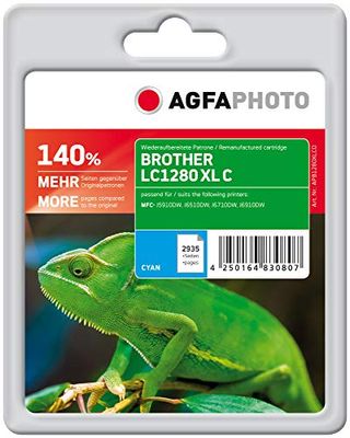 AgfaPhoto APB1280XLCD toner för Brother MFCJ6510DW, 15 ml, 2935 sidor, cyan
