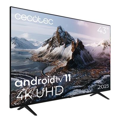Cecotec TV LED 43" Smart TV A3-serien ALU30043S. Upplösning 4K UHD, operativsystem Android TV 11, Google Voice Assitant y Chromecast, Sistema Dolby Vision, modell 2023