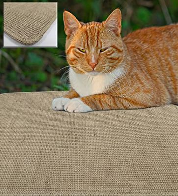 Alfombra Rascador Gatos Grandes y pequeños, de Yute Natural para Proteger Tus Muebles y Textiles, afila uñas sin dañar tu hogar, 40x60 cm