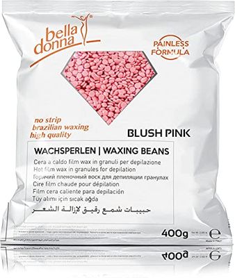 Bella Donna "Blush Pink" Wax Pearls for Stripless and Painless Hair Removal, 400g -Flexible and Creamy Formula