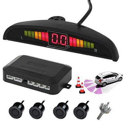 AUTOUTLET Achteruitrij-parkeersensoren 4 Sensoren Kit Audio Zoemer Alarm LED-display, DC 12V