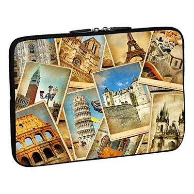 PEDEA 66060436 Capa de neoprene para portátil de 15,6" (39,6 cm), Vintage Travel