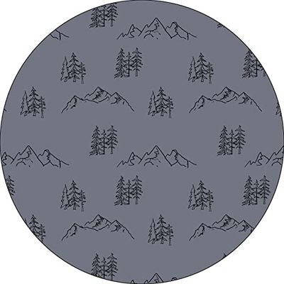 Bonateks, Round Digital Printed Mouse Pad, Non-Slip Base, for Office and Home, Diameter:22cm