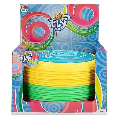 Color Baby- Expositor 24 Latające dyski Lets Fly Przezroczysty 26 cm, Wielobarwny (45792)