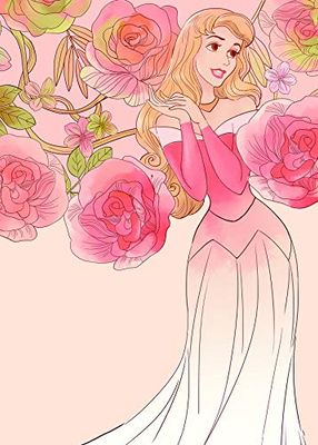 Disney muurschildering van Komar | Sleeping Beauty Roses | kinderkamer, babykamer, decoratie, kunstdruk | grootte 50x70cm (breedte x hoogte) | zonder lijst | WB052-50x70