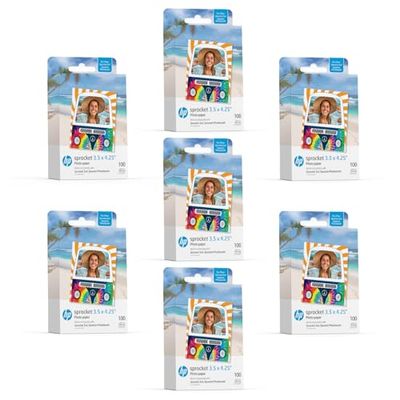 HP Sprocket 3.5 x 4.25” Zink Sticky-Backed Photo Paper (700 Pack) Compatible with HP Sprocket 3x4 Photobooth and Photo Printer